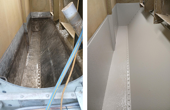 Before & After of Epoxy Coating on Cooling Tower Repair Melbouorne